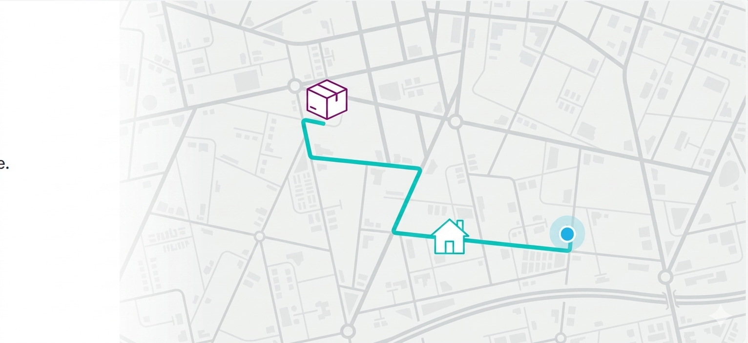 Mapa de cobertura JetNow — ruta de entrega AMBA
